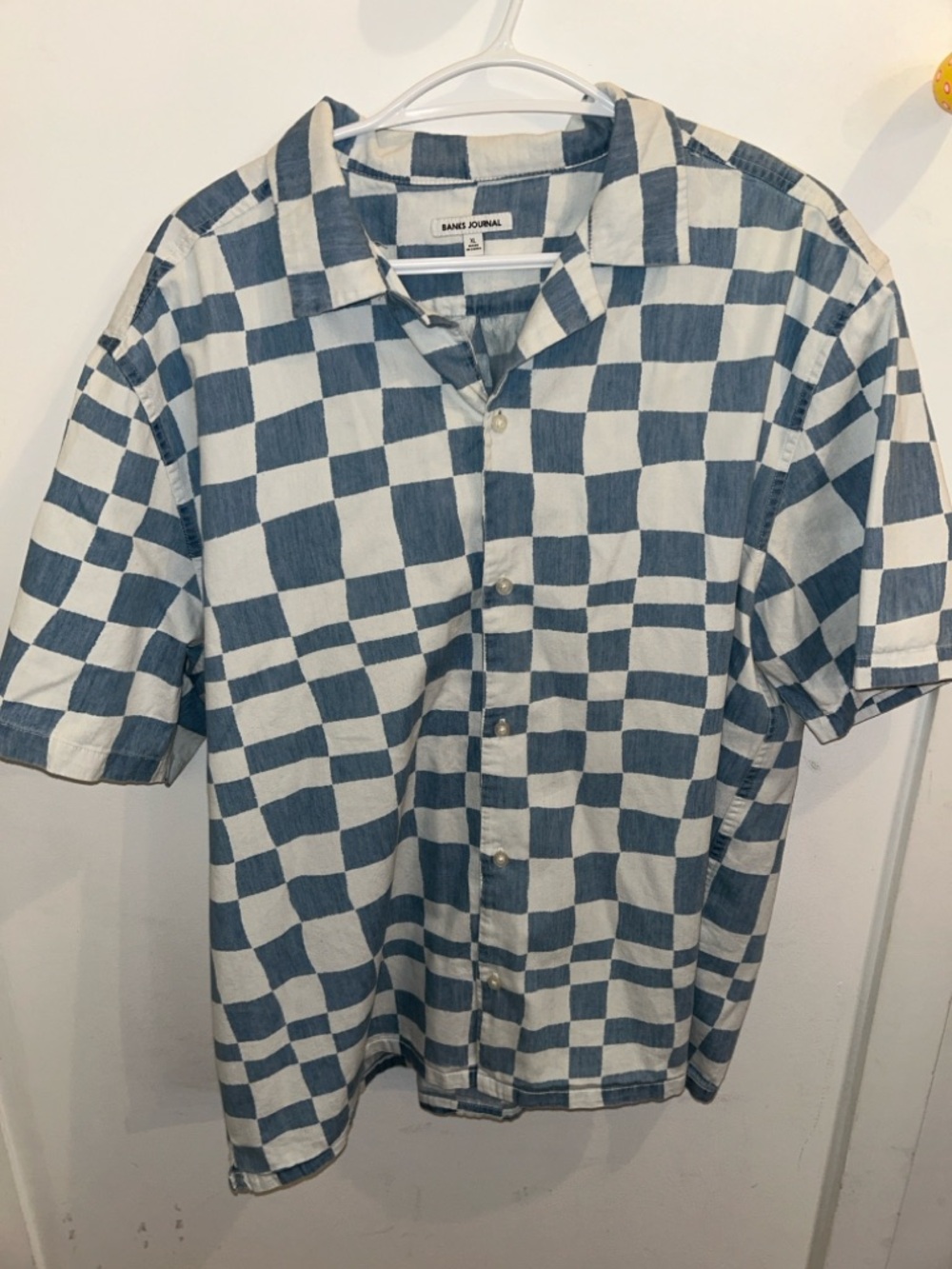 Banks Journal Blue & White Check Short-Sleeve Woven Shirt